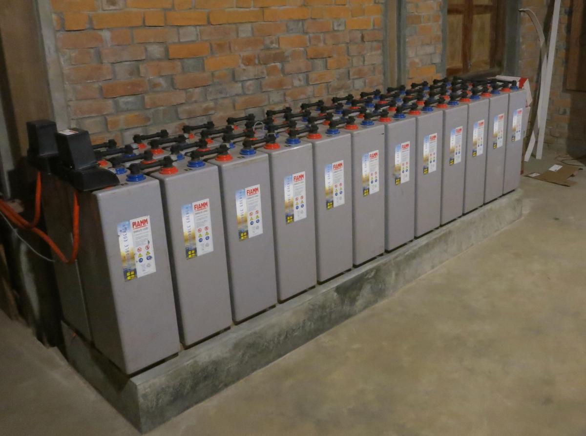 One full load of our maximum daily power need - the costly battery bank from Italy
