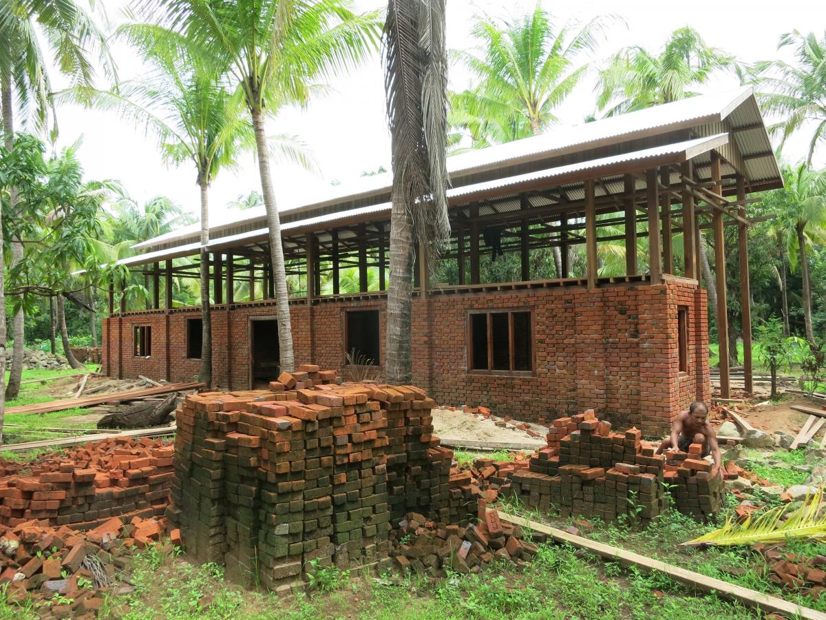Basement built with locally produced bricks