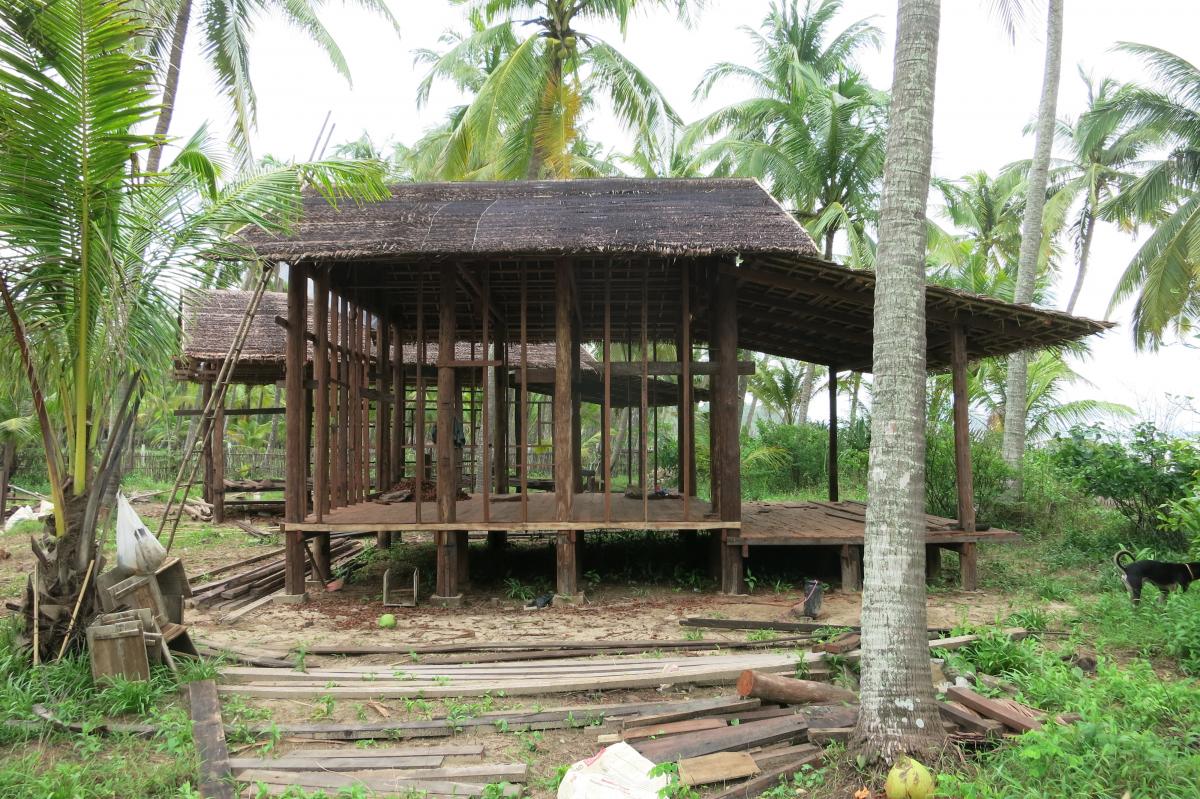 Building during the rainy season